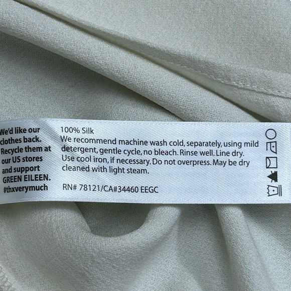 Eileen Fisher Silk Georgette Crepe Tank Top SMALL Bateau Neck Quiet Luxury - Picture 14 of 14